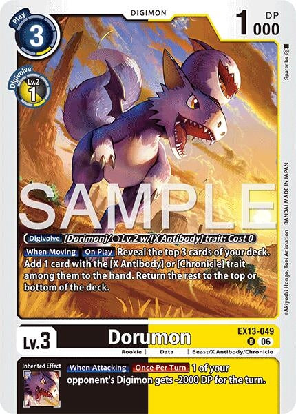 Image for Dorumon (EX13-049 R) [Chivalrous XIII] - Digimon Card Game