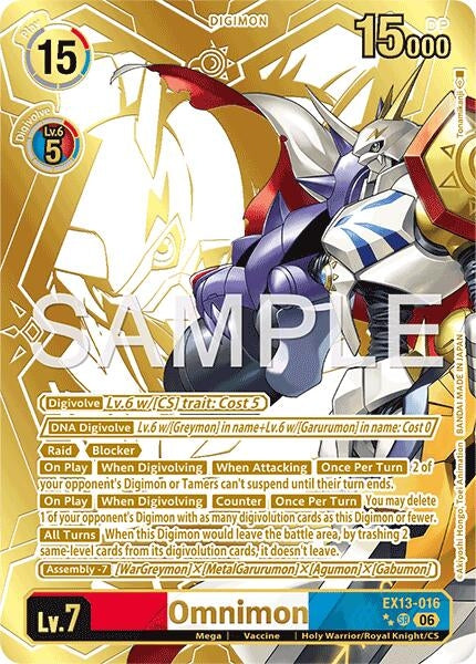 Image for Omnimon (Rare Pull) (EX13-016 SR) [Chivalrous XIII] - Digimon Card Game