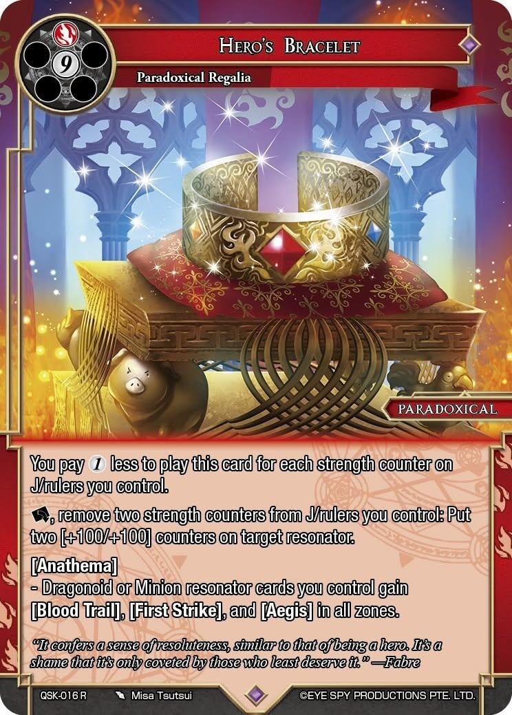 Image for Hero's Bracelet (QSK-016 R) [The Quest of the Seven Keys] - Force of Will