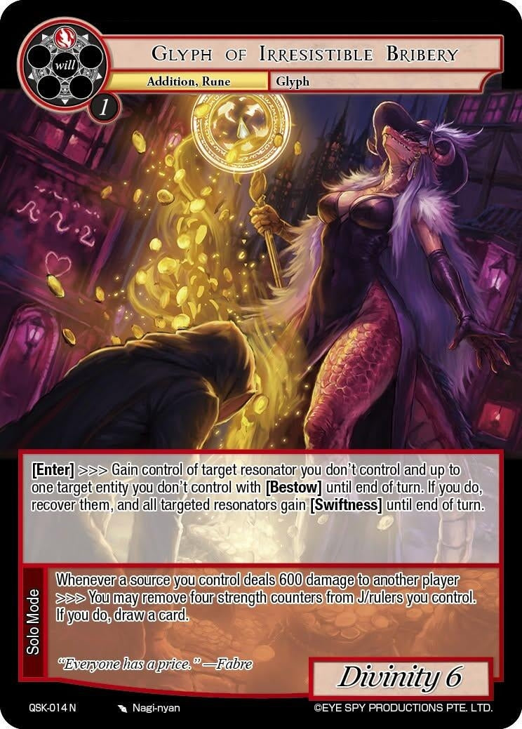 Image for Glyph of Irresistible Bribery (QSK-014 N) [The Quest of the Seven Keys] - Force of Will