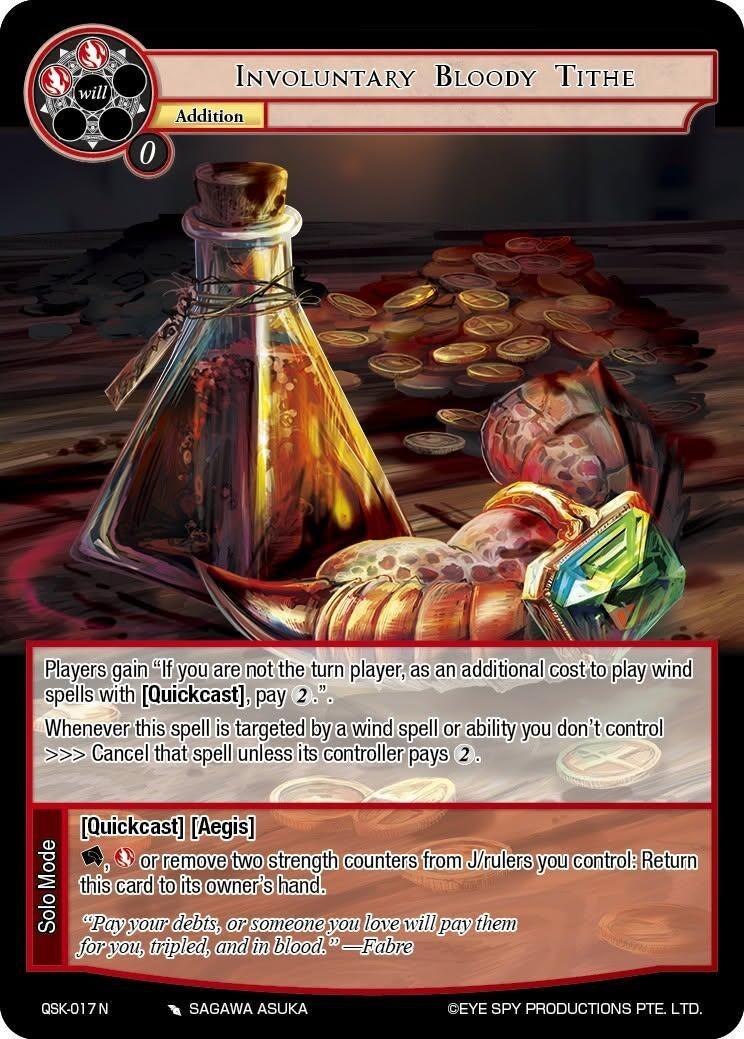 Image for Involuntary Blood Tithe (QSK-017 N) [The Quest of the Seven Keys] - Force of Will