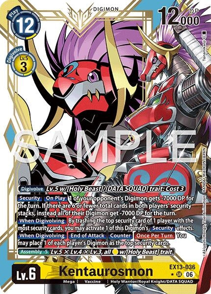 Image for Kentaurosmon (Alternate Art) (EX13-036 SR) [Chivalrous XIII] - Digimon Card Game