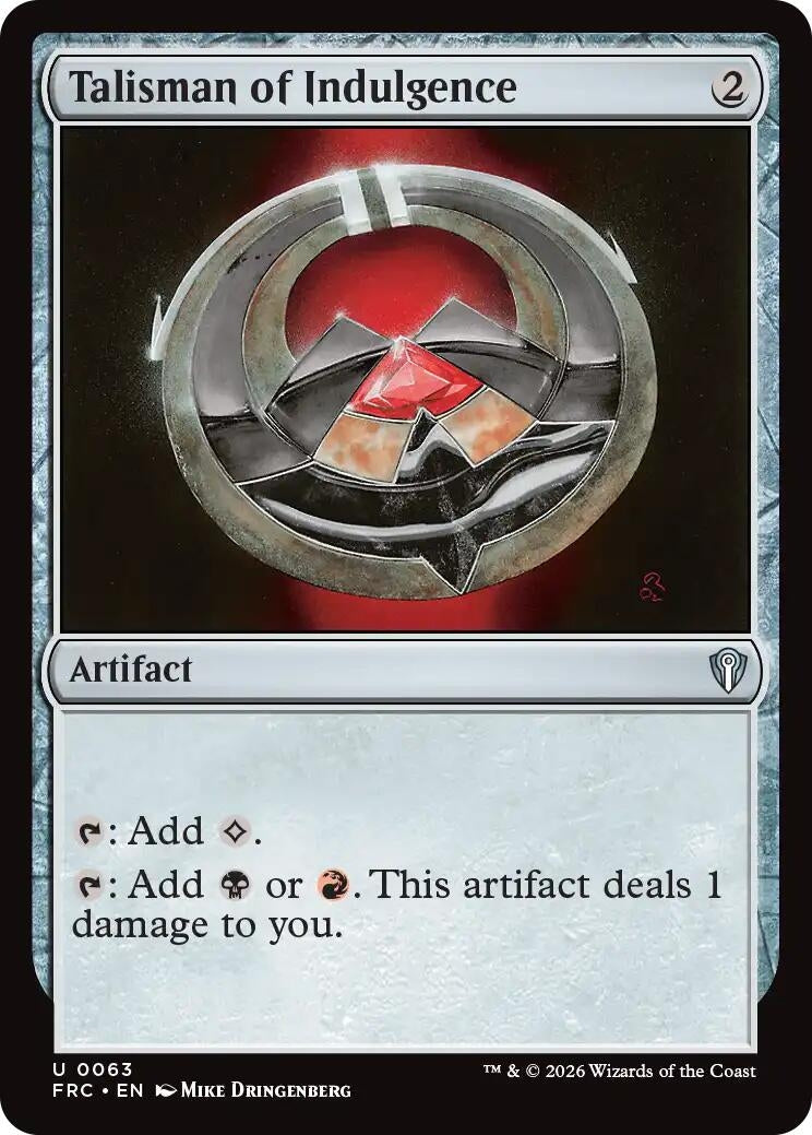 Image for Talisman of Indulgence (63) [Commander: Reality Fracture] - Magic: The Gathering