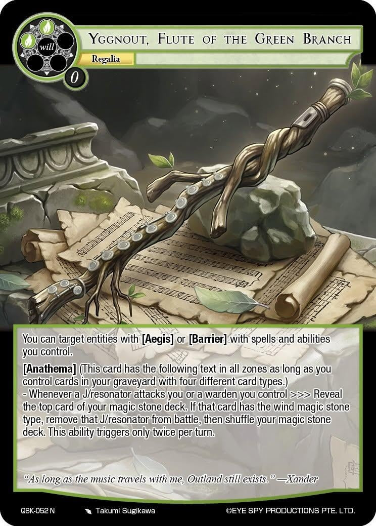 Image for Yggnout, Flute of the Green Branch (QSK-052 N) [The Quest of the Seven Keys] - Force of Will