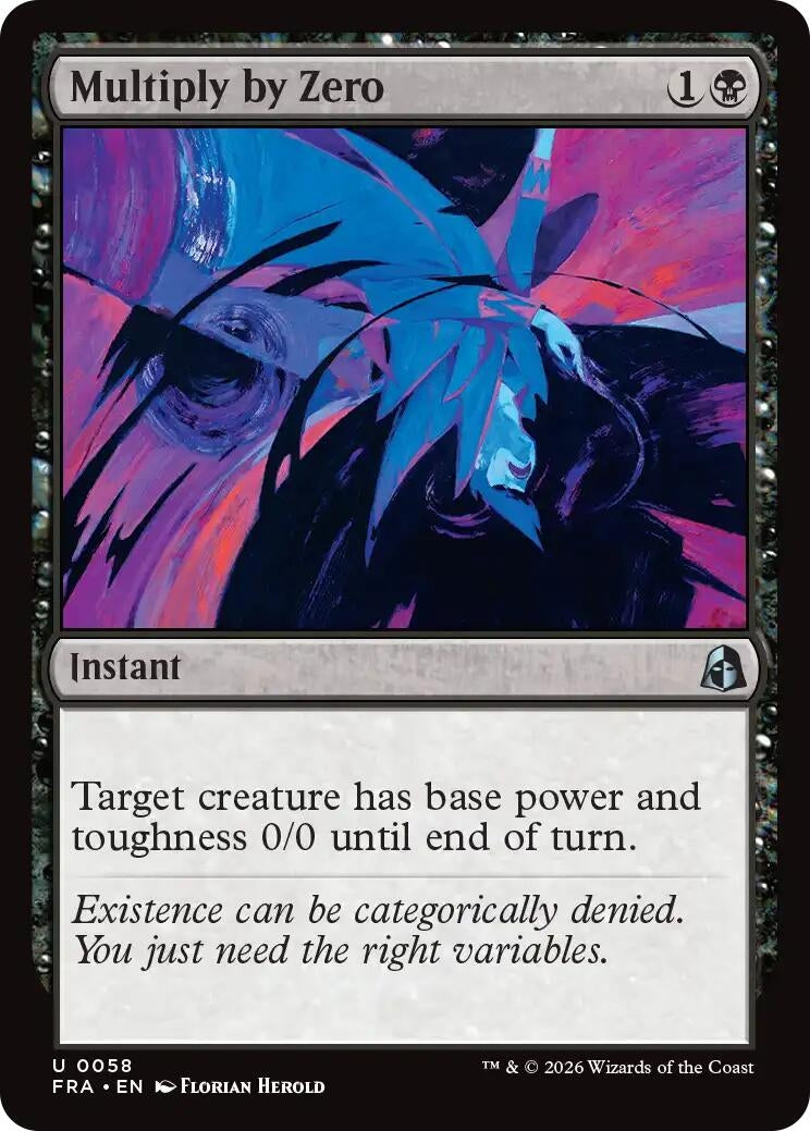 Image for Multiply by Zero (58) [Reality Fracture] - Magic: The Gathering