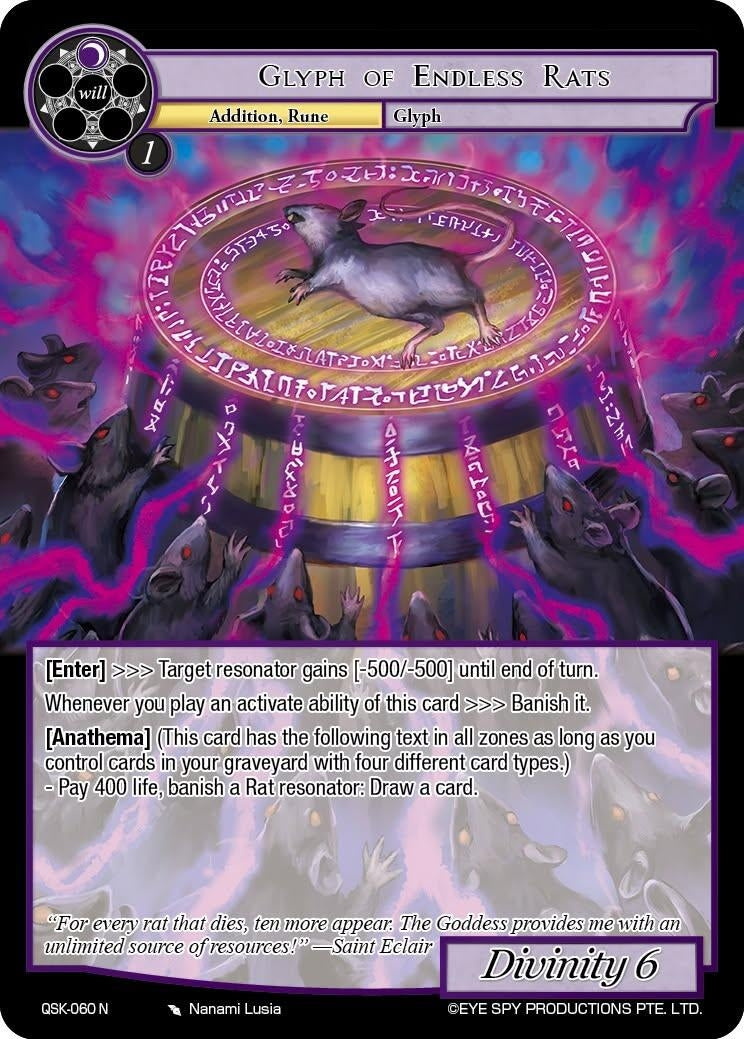 Image for Glyph of Endless Rats (QSK-060 N) [The Quest of the Seven Keys] - Force of Will