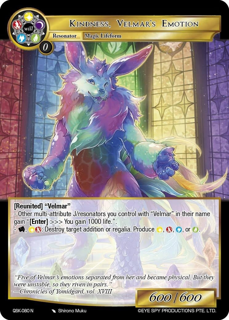 Image for Kindness, Velmar's Emotion (QSK-080 N) [The Quest of the Seven Keys] - Force of Will