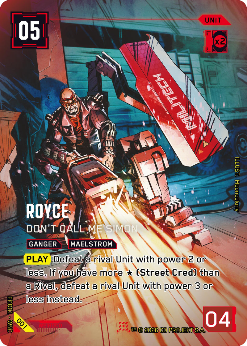 Image for Royce - Don't Call Me Simon (001) [Edgerunner Open Season 1] - Cyberpunk TCG