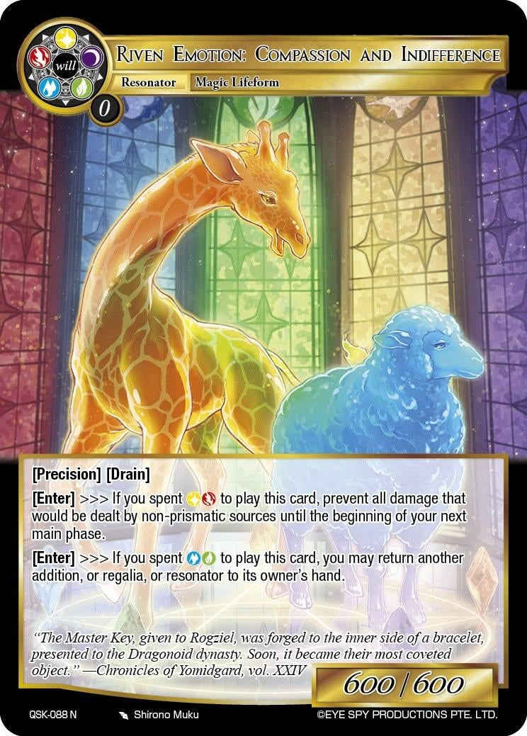 Image for Riven Emotion: Compassion and Indifference (QSK-088 N) [The Quest of the Seven Keys] - Force of Will