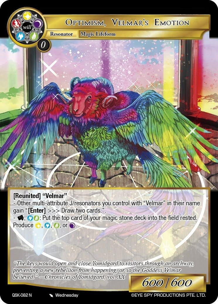 Image for Optimism, Velmar's Emotion (QSK-082 N) [The Quest of the Seven Keys] - Force of Will