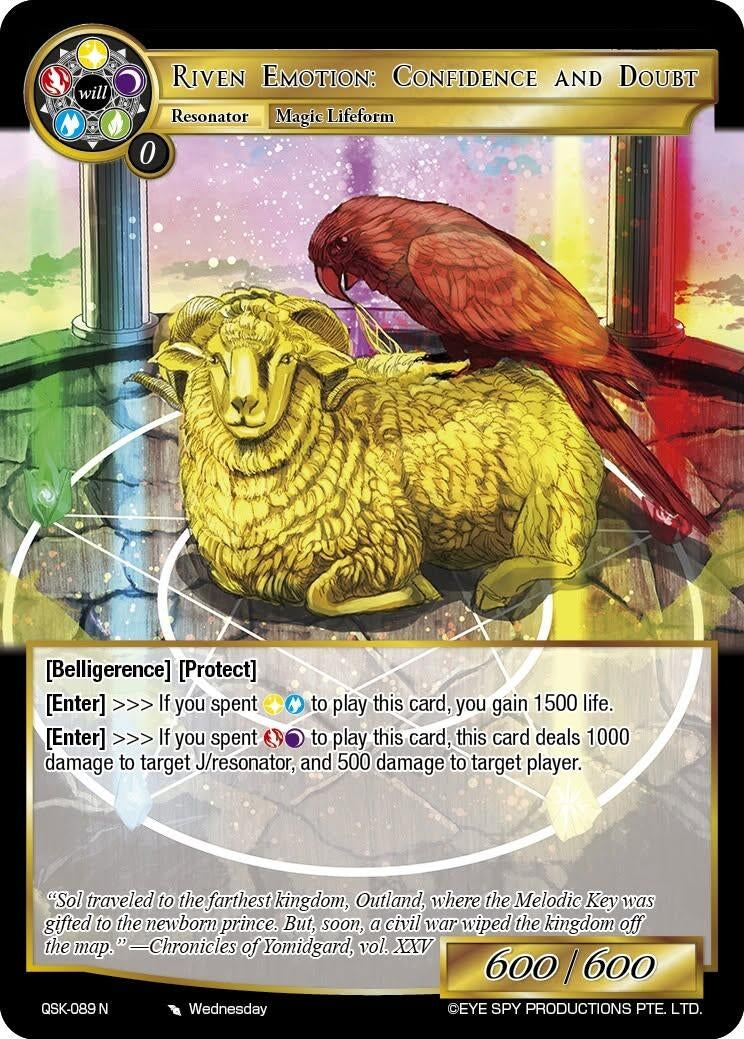 Image for Riven Emotion: Confidence and Doubt (QSK-089 N) [The Quest of the Seven Keys] - Force of Will