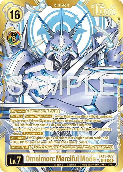 Image for Omnimon: Merciful Mode (Rare Pull) (EX13-077 SEC) [Chivalrous XIII] - Digimon Card Game
