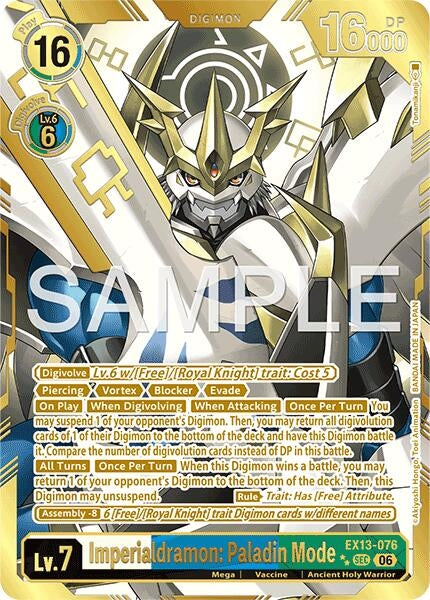 Image for Imperialdramon: Paladin Mode (Rare Pull) (EX13-076 SEC) [Chivalrous XIII] - Digimon Card Game