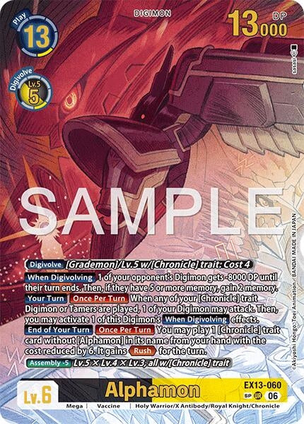 Image for Alphamon (SP) (EX13-060 UR) [Chivalrous XIII] - Digimon Card Game