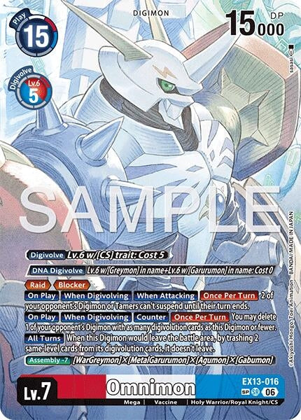 Image for Omnimon (SP) (EX13-016 SR) [Chivalrous XIII] - Digimon Card Game
