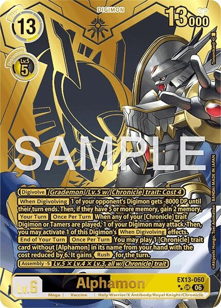 Image for Alphamon (Rare Pull) (EX13-060 UR) [Chivalrous XIII] - Digimon Card Game