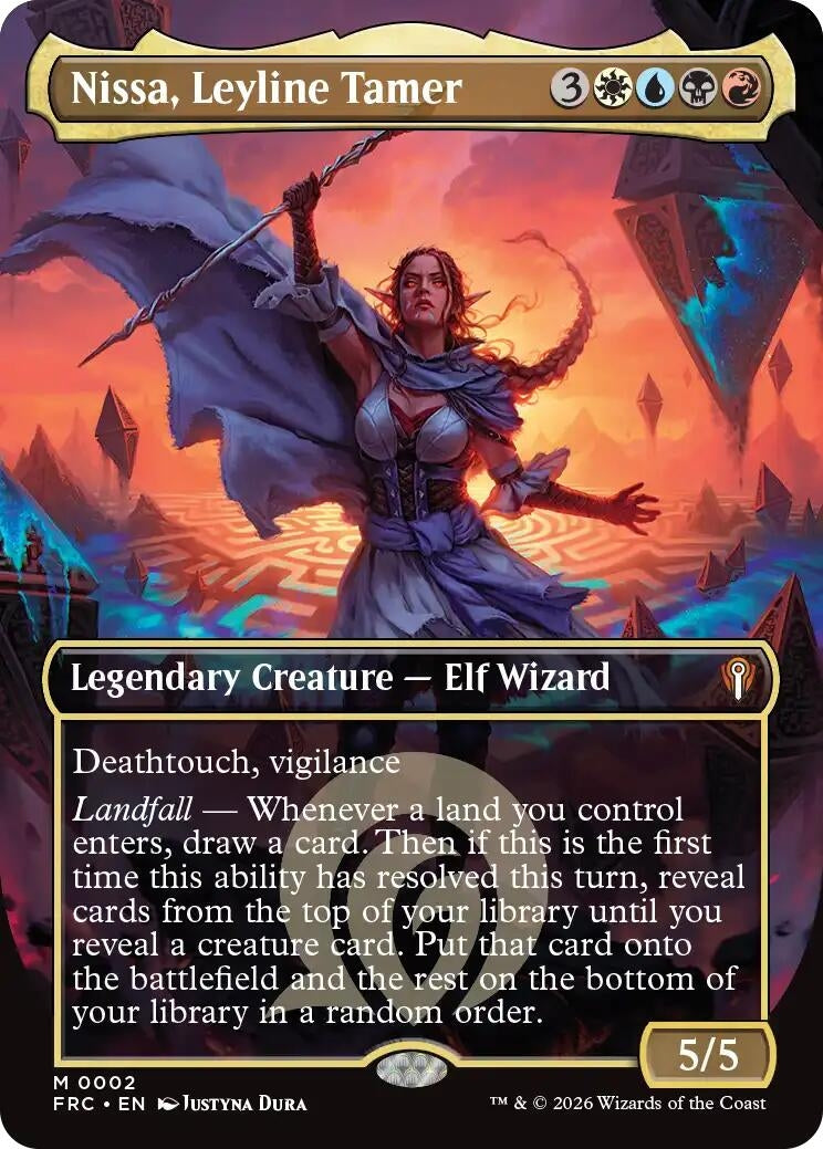Image for Nissa, Leyline Tamer (Borderless) (2) [Commander: Reality Fracture] - Magic: The Gathering