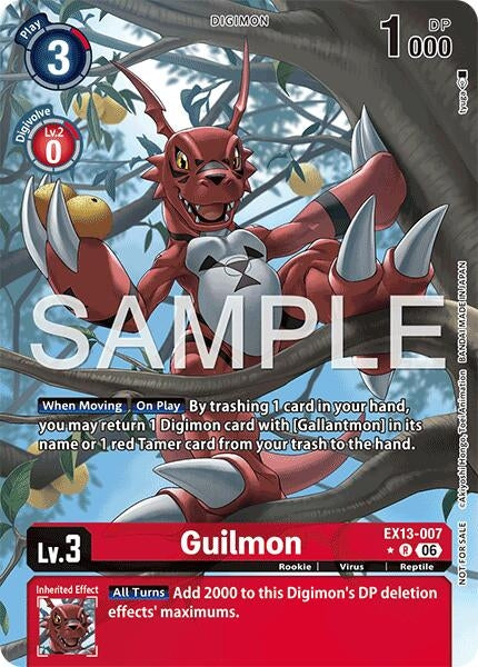 Image for Guilmon (Extended Art) (EX13-007 R) [Chivalrous XIII] - Digimon Card Game