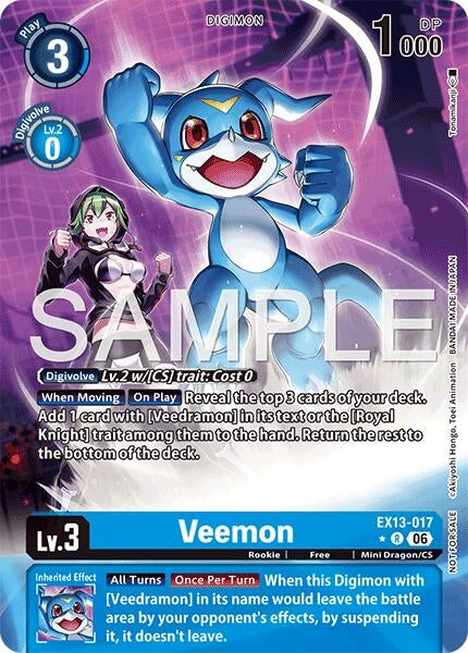 Image for Veemon (Extended Art) (EX13-017 R) [Chivalrous XIII] - Digimon Card Game