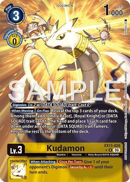 Image for Kudamon (Extended Art) (EX13-026 R) [Chivalrous XIII] - Digimon Card Game