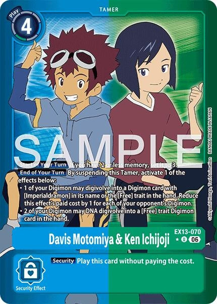 Image for Davis Motomiya & Ken Ichijoji (Limited Foil) (EX13-070 U) [Chivalrous XIII] - Digimon Card Game