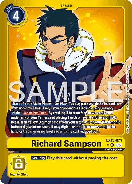 Image for Richard Sampson (Limited Foil) (EX13-071 U) [Chivalrous XIII] - Digimon Card Game