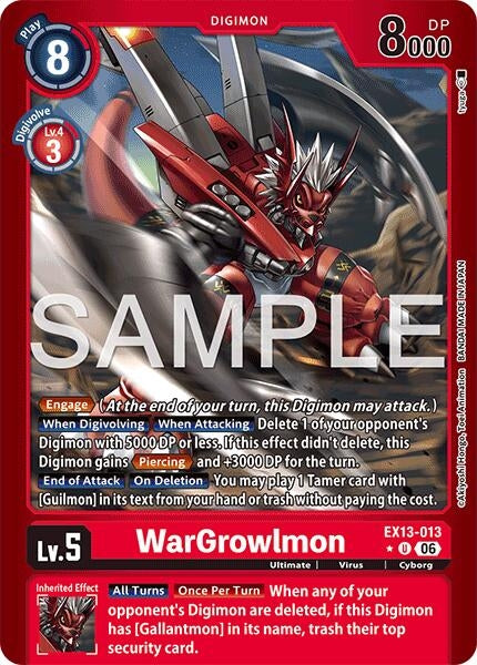 Image for WarGrowlmon (Limited Foil) (EX13-013 U) [Chivalrous XIII] - Digimon Card Game