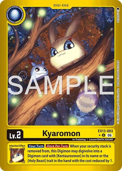 Image for Kyaromon (Limited Foil) (EX13-003 U) [Chivalrous XIII] - Digimon Card Game