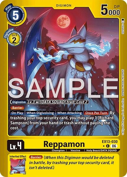 Image for Reppamon (Limited Foil) (EX13-030 C) [Chivalrous XIII] - Digimon Card Game