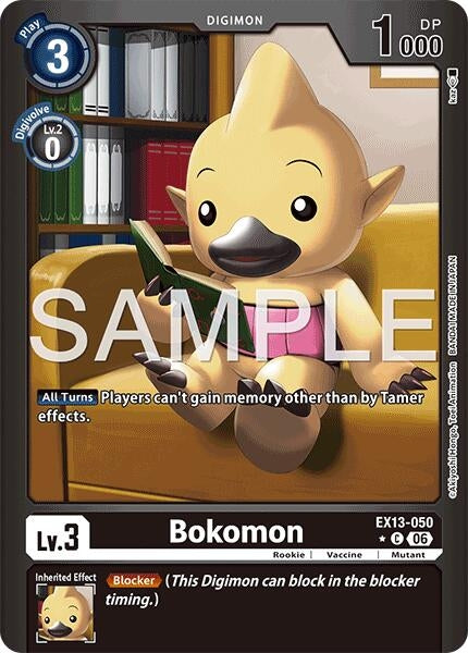 Image for Bokomon (Limited Foil) (EX13-050 C) [Chivalrous XIII] - Digimon Card Game