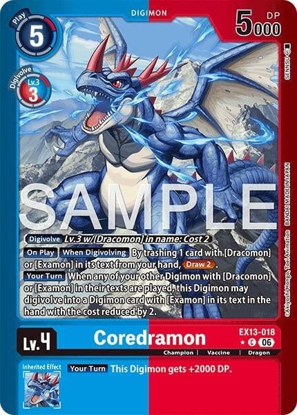 Image for Coredramon - EX13-018 (Limited Foil) (EX13-018 C) [Chivalrous XIII] - Digimon Card Game