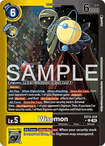 Image for Wisemon (Limited Foil) (EX13-034 C) [Chivalrous XIII] - Digimon Card Game