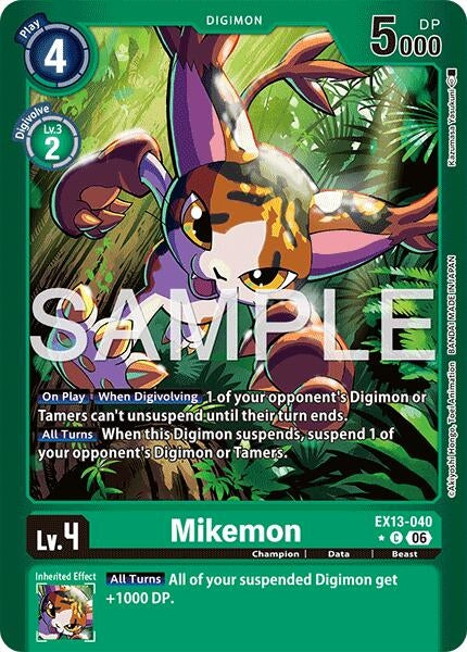 Image for Mikemon (Limited Foil) (EX13-040 C) [Chivalrous XIII] - Digimon Card Game