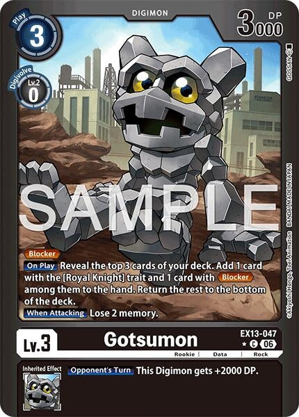 Image for Gotsumon (Limited Foil) (EX13-047 C) [Chivalrous XIII] - Digimon Card Game