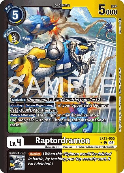 Image for Raptordramon (Limited Foil) (EX13-055 C) [Chivalrous XIII] - Digimon Card Game