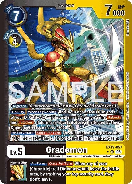 Image for Grademon (Limited Foil) (EX13-057 U) [Chivalrous XIII] - Digimon Card Game