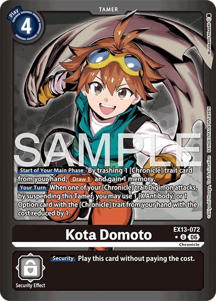 Image for Kota Domoto (Limited Foil) (EX13-072 U) [Chivalrous XIII] - Digimon Card Game