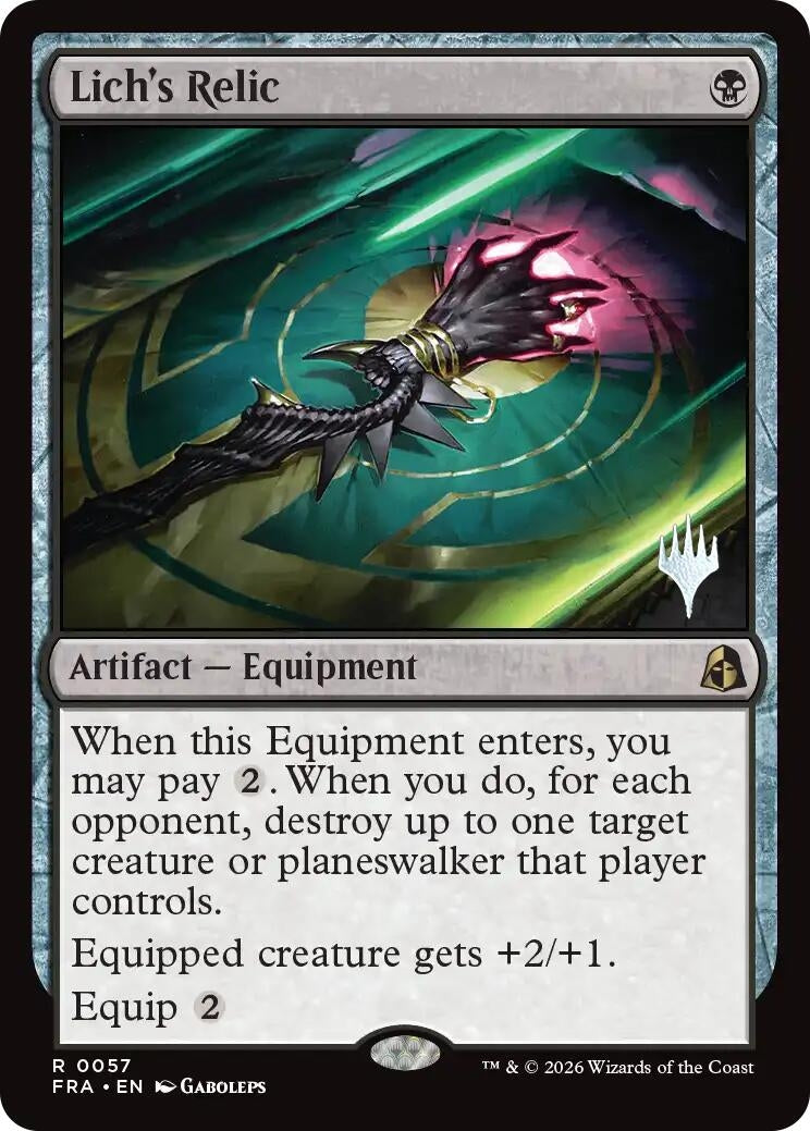 Image for Lich's Relic (57) [Promo Pack: Reality Fracture] - Magic: The Gathering