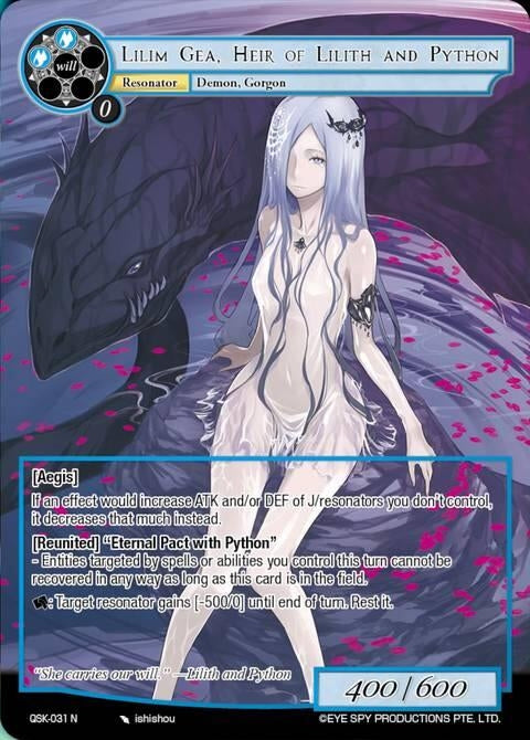 Image for Lilim Gea, Heir of Lilith and Python (QSK-031 N) [The Quest of the Seven Keys] - Force of Will