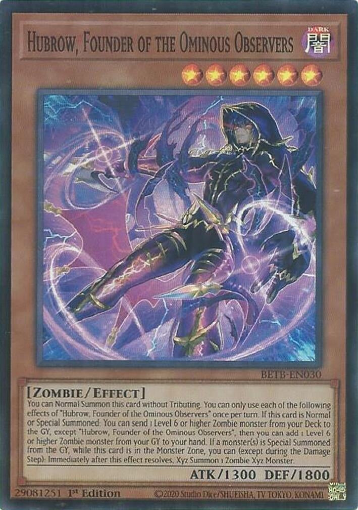 Image for Hubrow, Founder of the Ominous Observers (BETB-EN030) [Beyond the Brave] - YuGiOh
