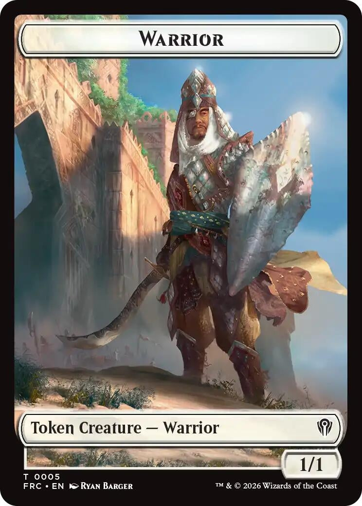 Image for Warrior // Shark Double-Sided Token (5 // 6) [Commander: Reality Fracture] - Magic: The Gathering