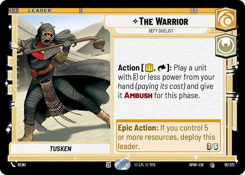 Image for The Warrior - Deft Duelist (18/272) [Homeworlds] - Star Wars: Unlimited