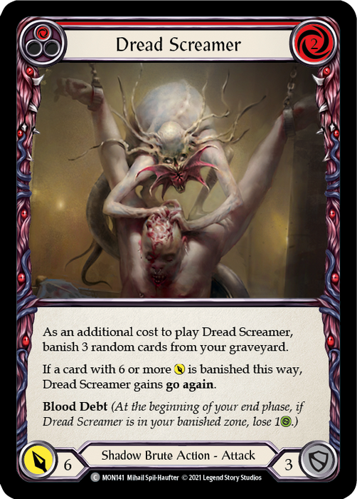 Dread Screamer (Red) [MON141] (Monarch)  1st Edition Normal