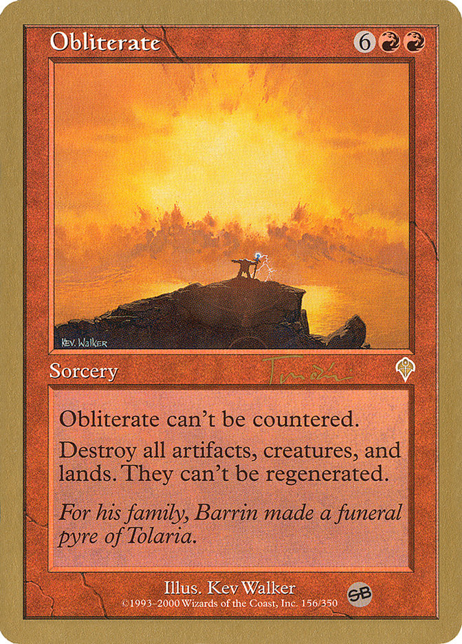 Obliterate - 2001 Jan Tomcani (INV) (SB) [World Championship Decks]