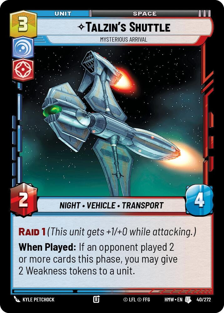 Image for Talzin's Shuttle - Mysterious Arrival (40/272) [Homeworlds] - Star Wars: Unlimited