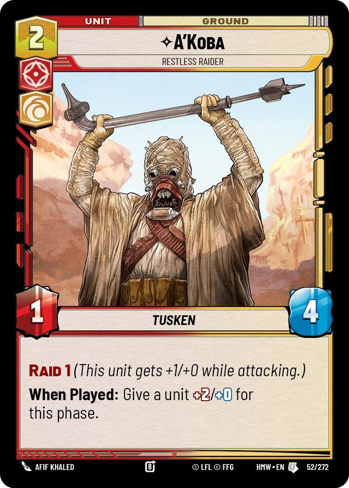 Image for A'Koba - Restless Raider (52/272) [Homeworlds] - Star Wars: Unlimited