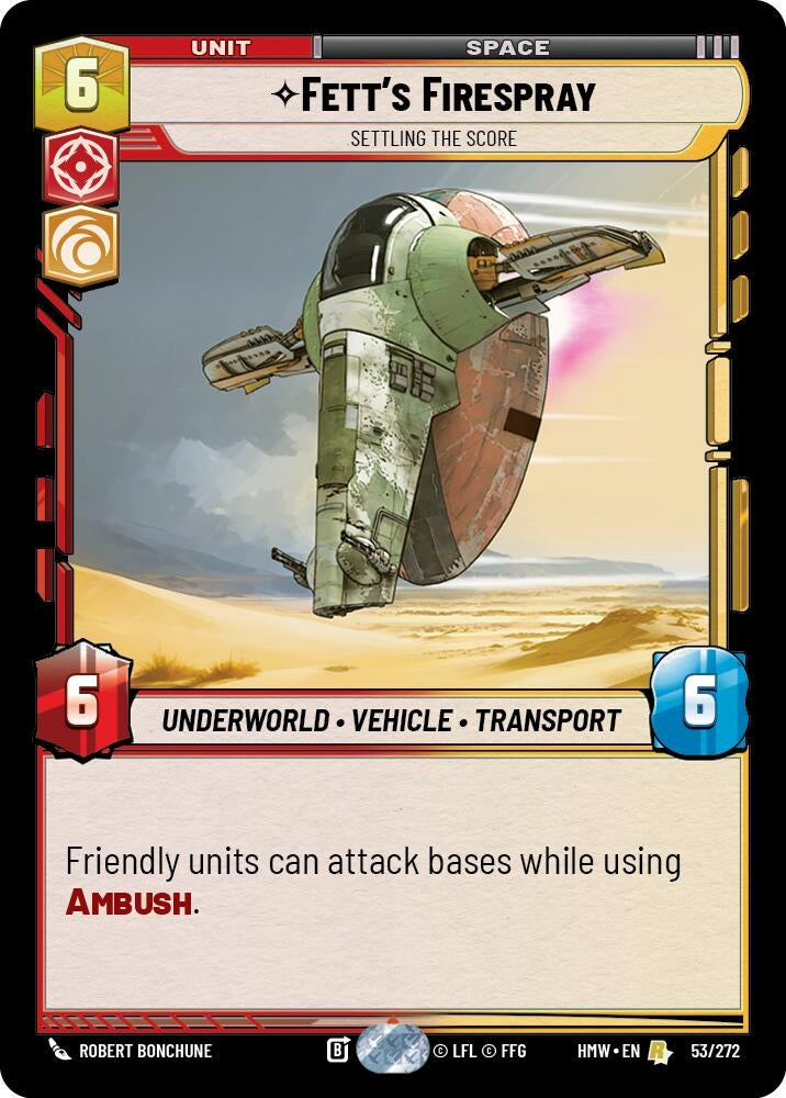 Image for Fett's Firespray - Settling the Score (53/272) [Homeworlds] - Star Wars: Unlimited