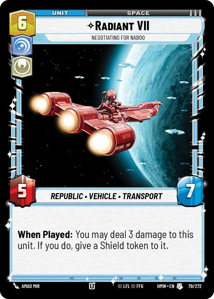 Image for Radiant VII - Negotiating for Naboo (79/272) [Homeworlds] - Star Wars: Unlimited