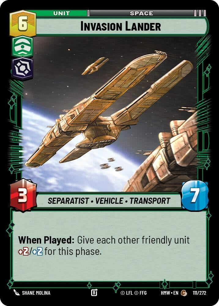 Image for Invasion Lander (111/272) [Homeworlds] - Star Wars: Unlimited