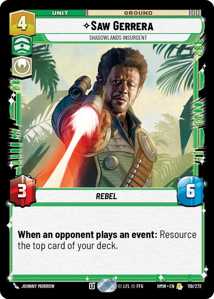 Image for Saw Gerrera - Shadowlands Insurgent (119/272) [Homeworlds] - Star Wars: Unlimited
